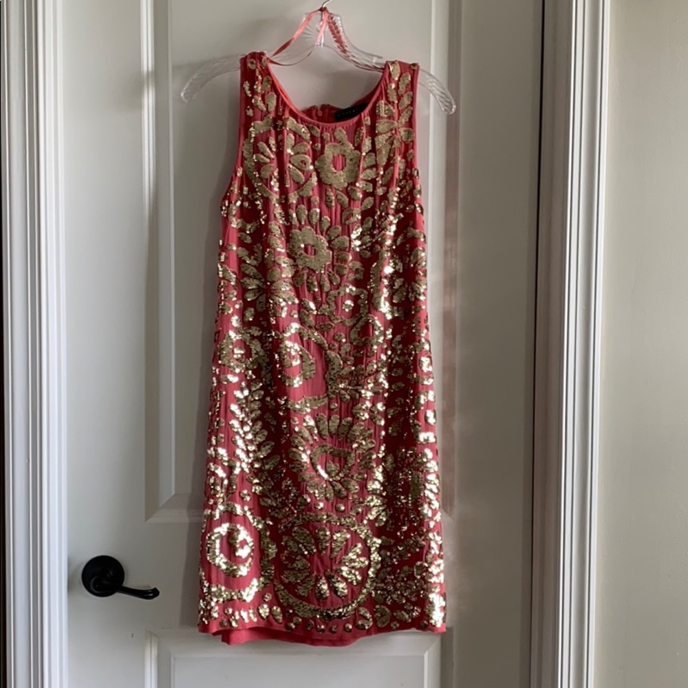 Aidan Mattox gold sequin cocktail dress size 6